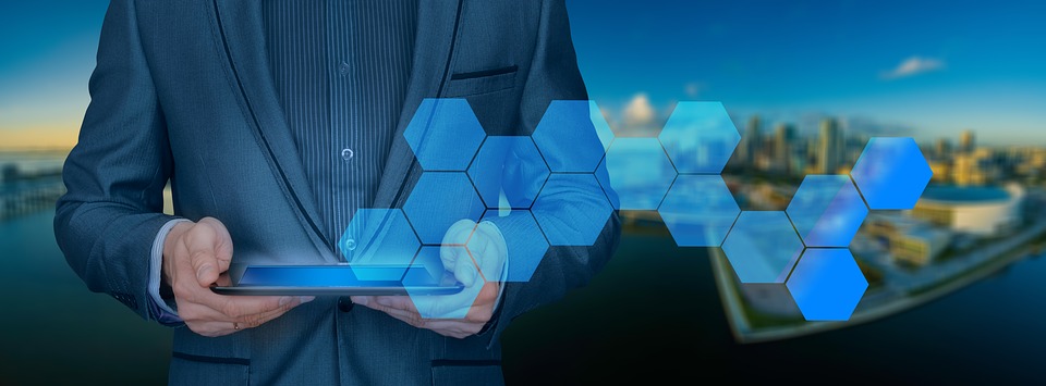 Businessman, Tablet, Control, City, Man, Suit
