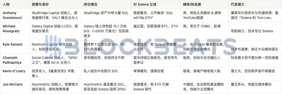 ​谁将扛起Solana大旗？Solana版「Tom Lee」候选人盘点